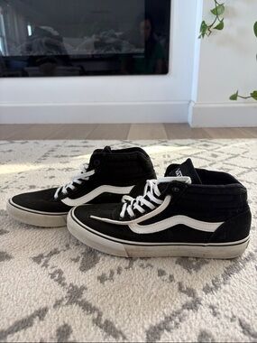 Vans Black & White Mid-Top Canvas Sneakers